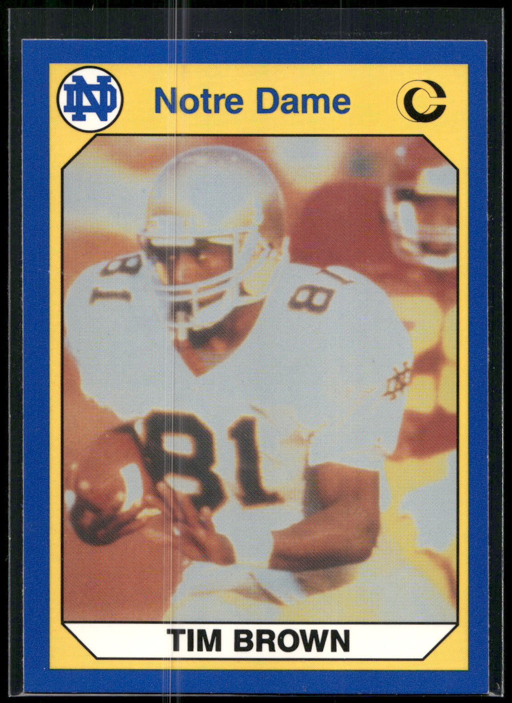 1990 Collegiate Collection Notre Dame #2 Tim Brown