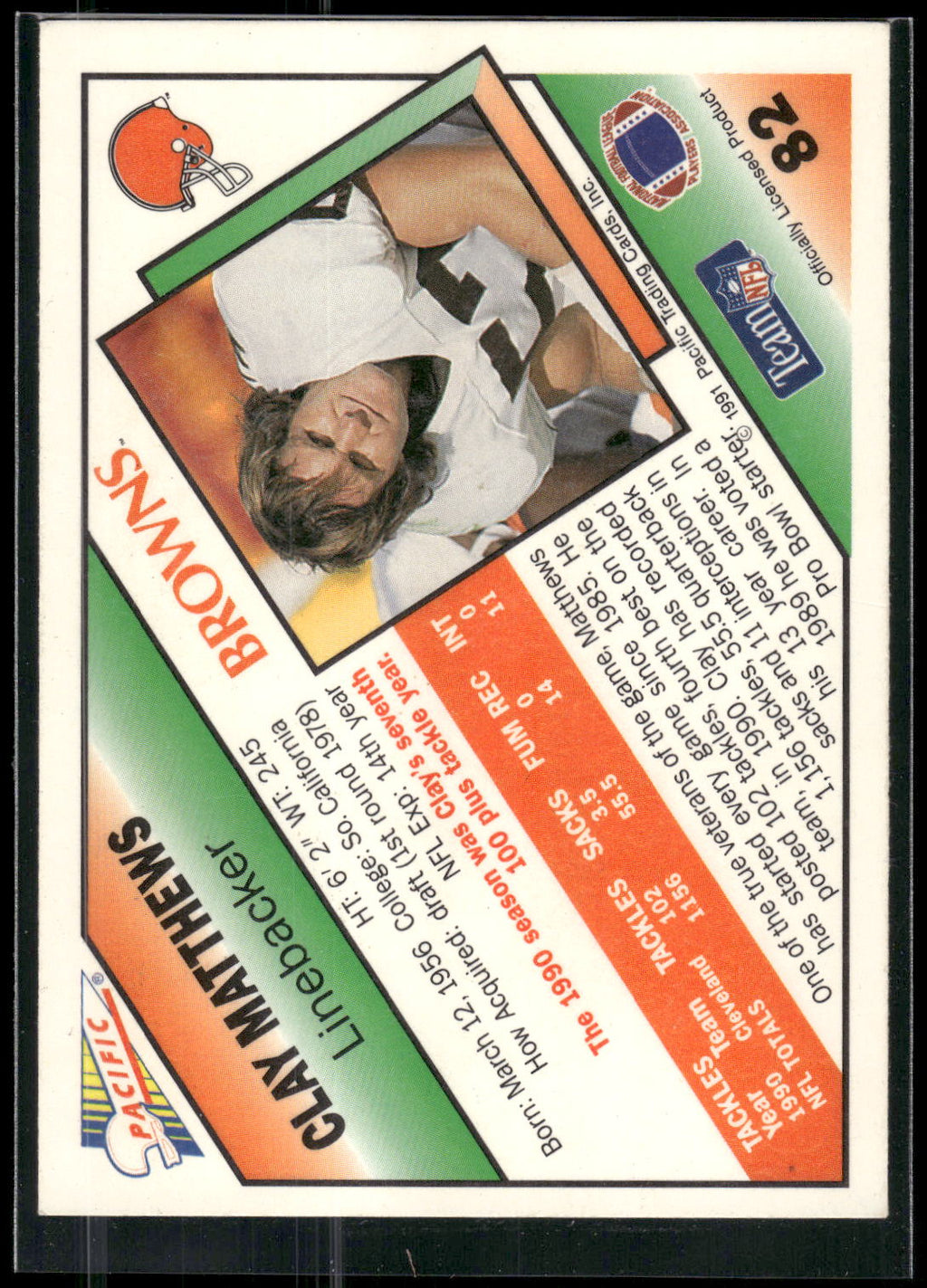 1991 Pacific #82 Clay Matthews