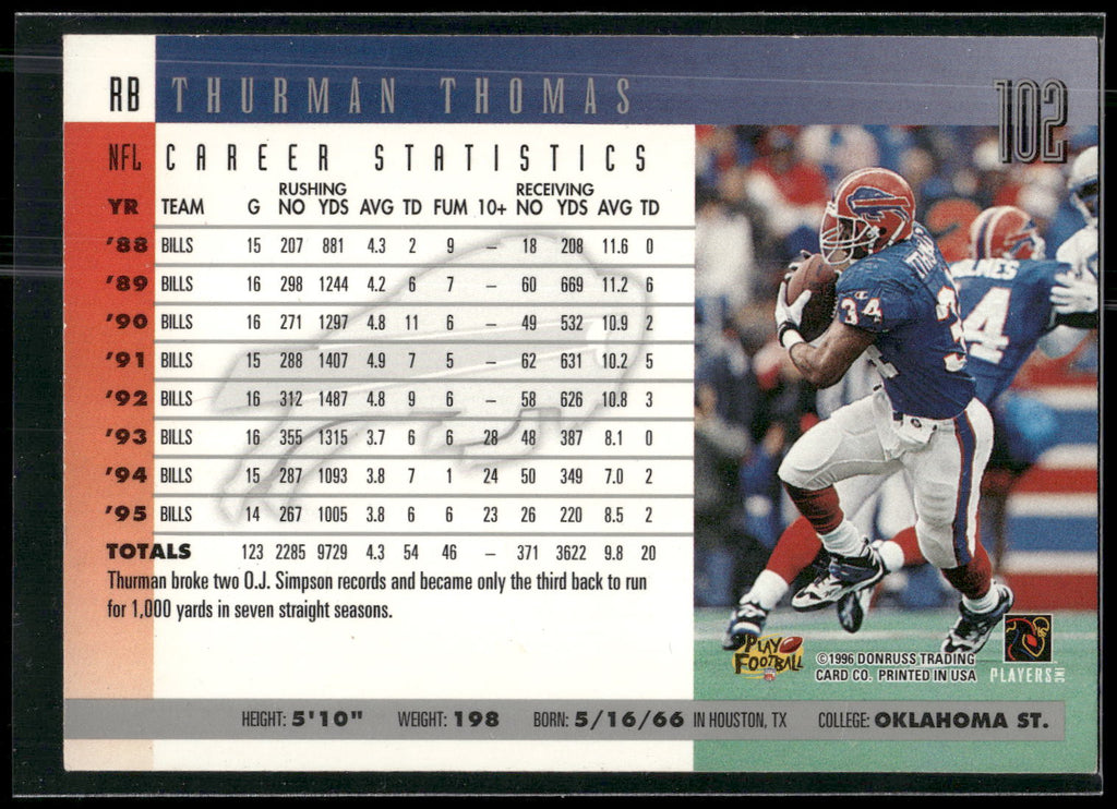 1996 Donruss #102 Thurman Thomas