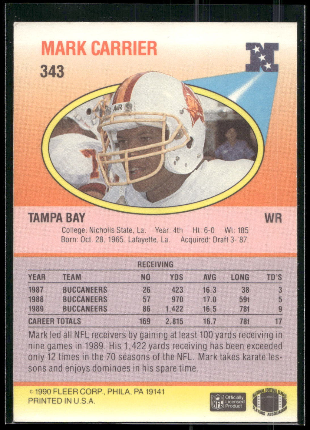 1990 Fleer #343 Mark Carrier