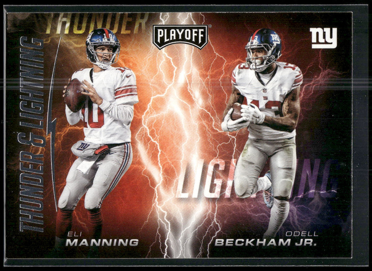 2017 Panini Playoff #7 Eli Manning / Odell Beckham Jr. Thunder and Lightning
