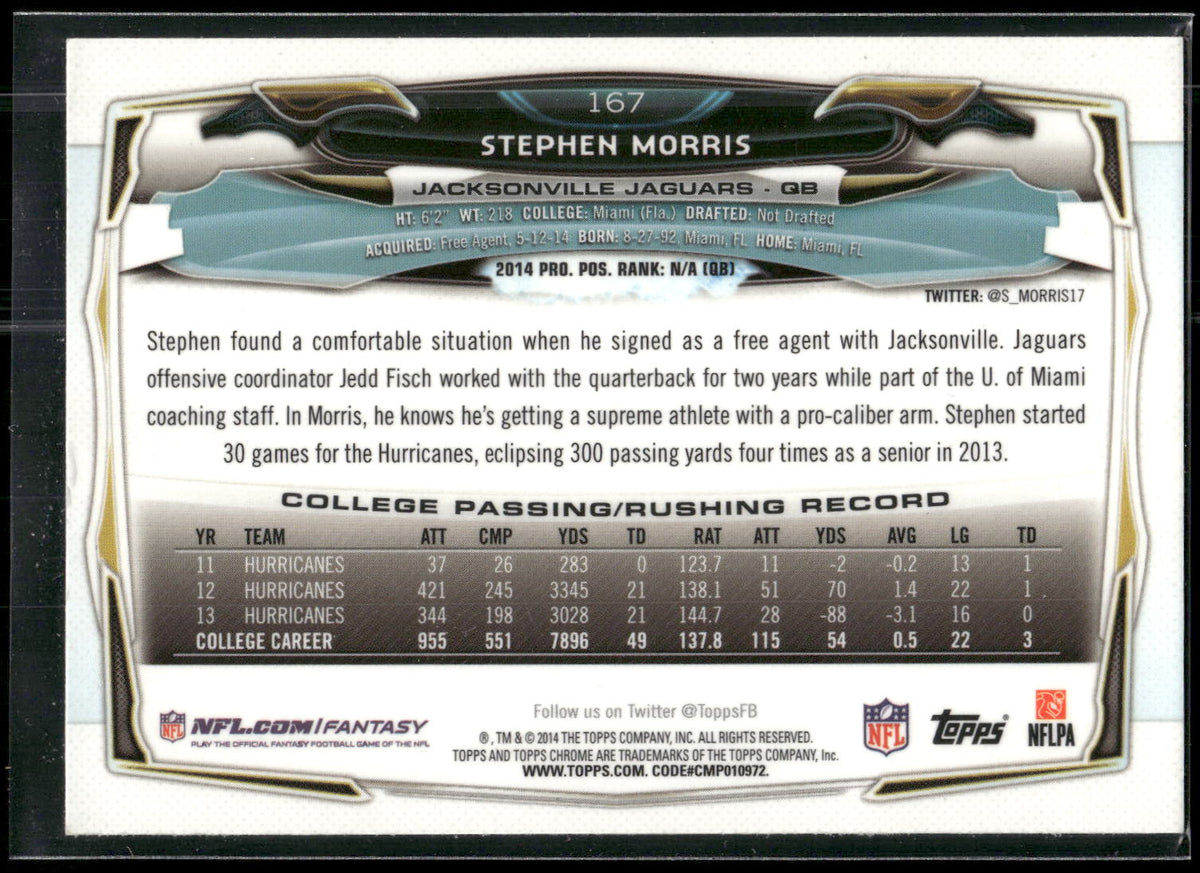 2014 Topps Chrome #167 Stephen Morris
