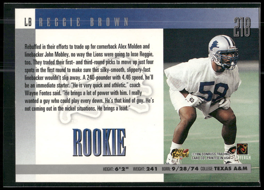 1996 Donruss #218 Reggie Brown