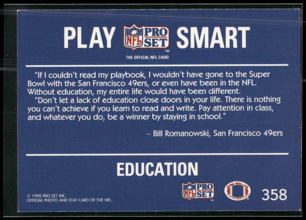 1992 Pro Set #358 Bill Romanowski