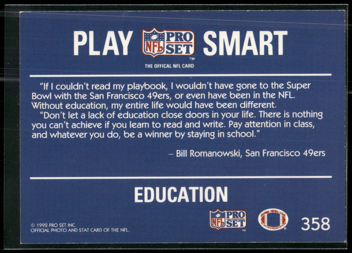 1992 Pro Set #358 Bill Romanowski
