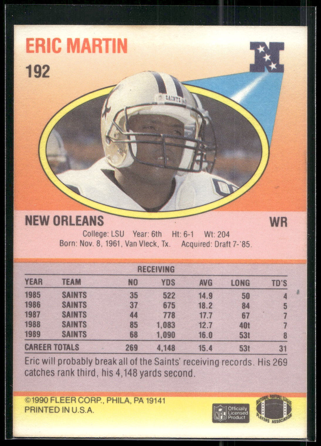 1990 Fleer #192 Eric Martin