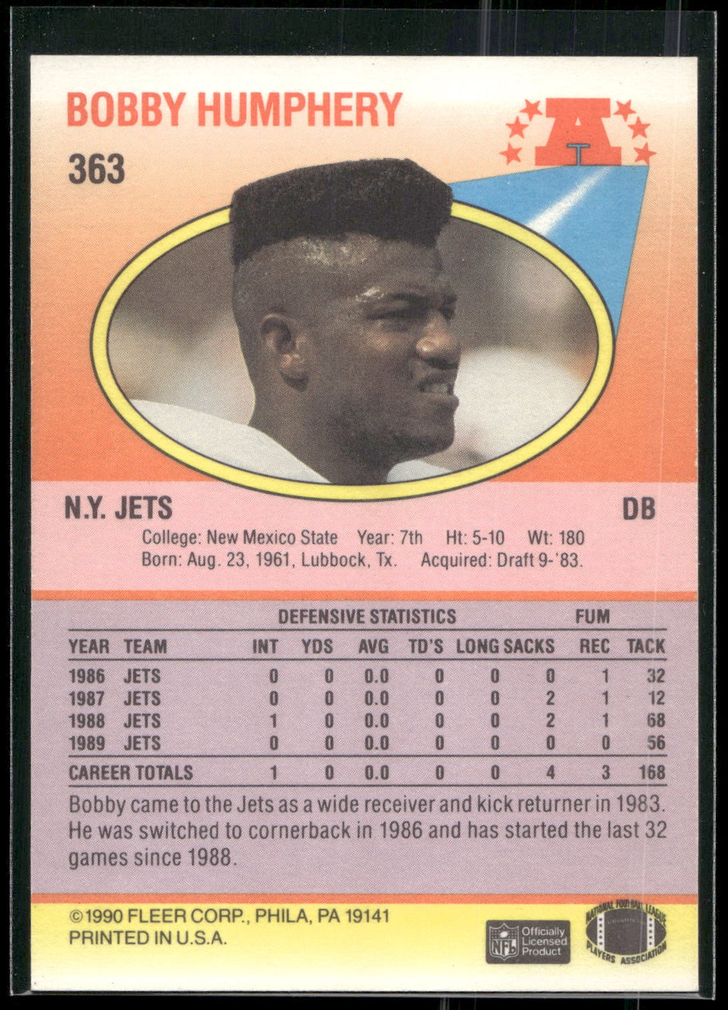 1990 Fleer #363 Bobby Humphery
