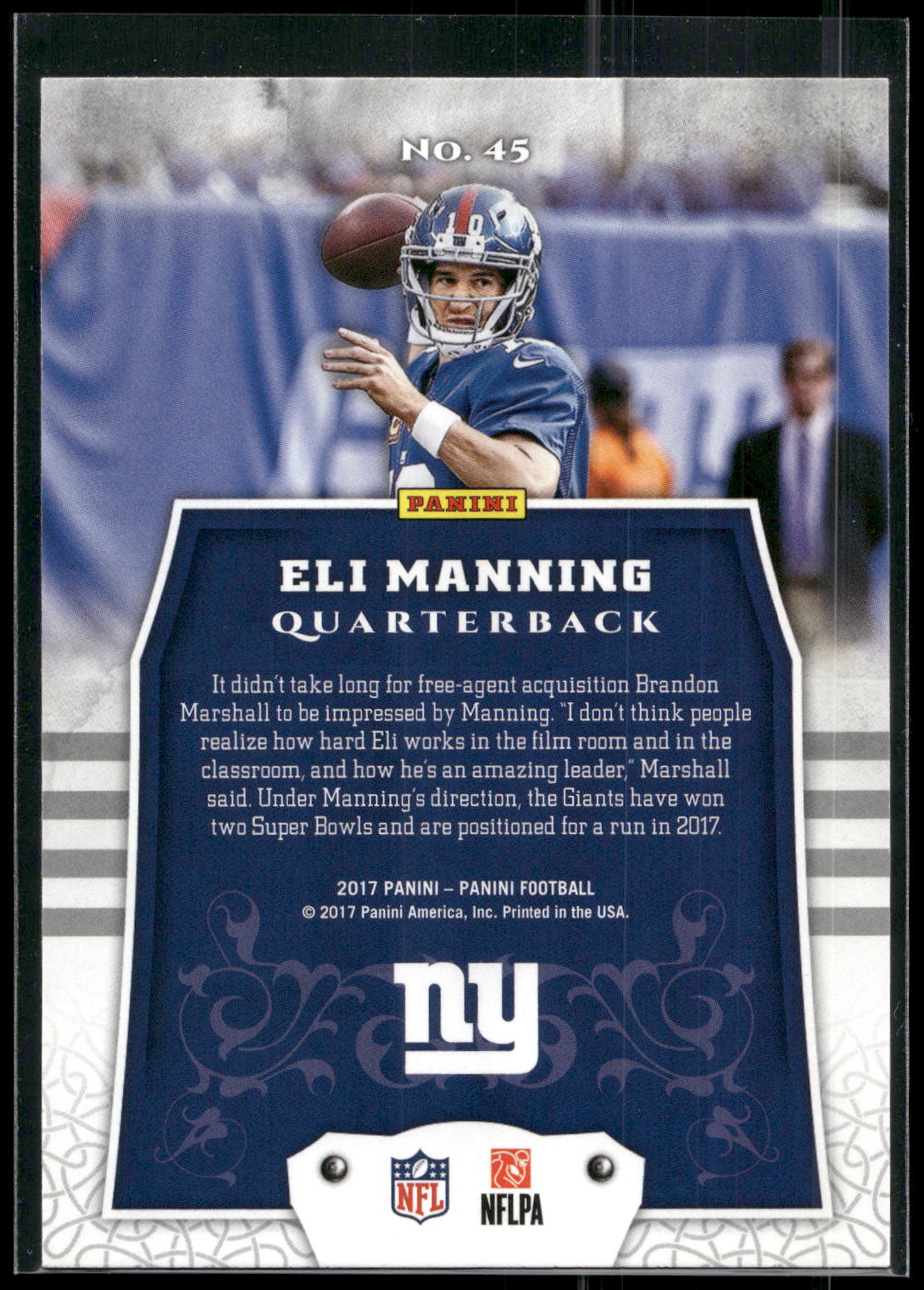 2017 Panini #45 Eli Manning