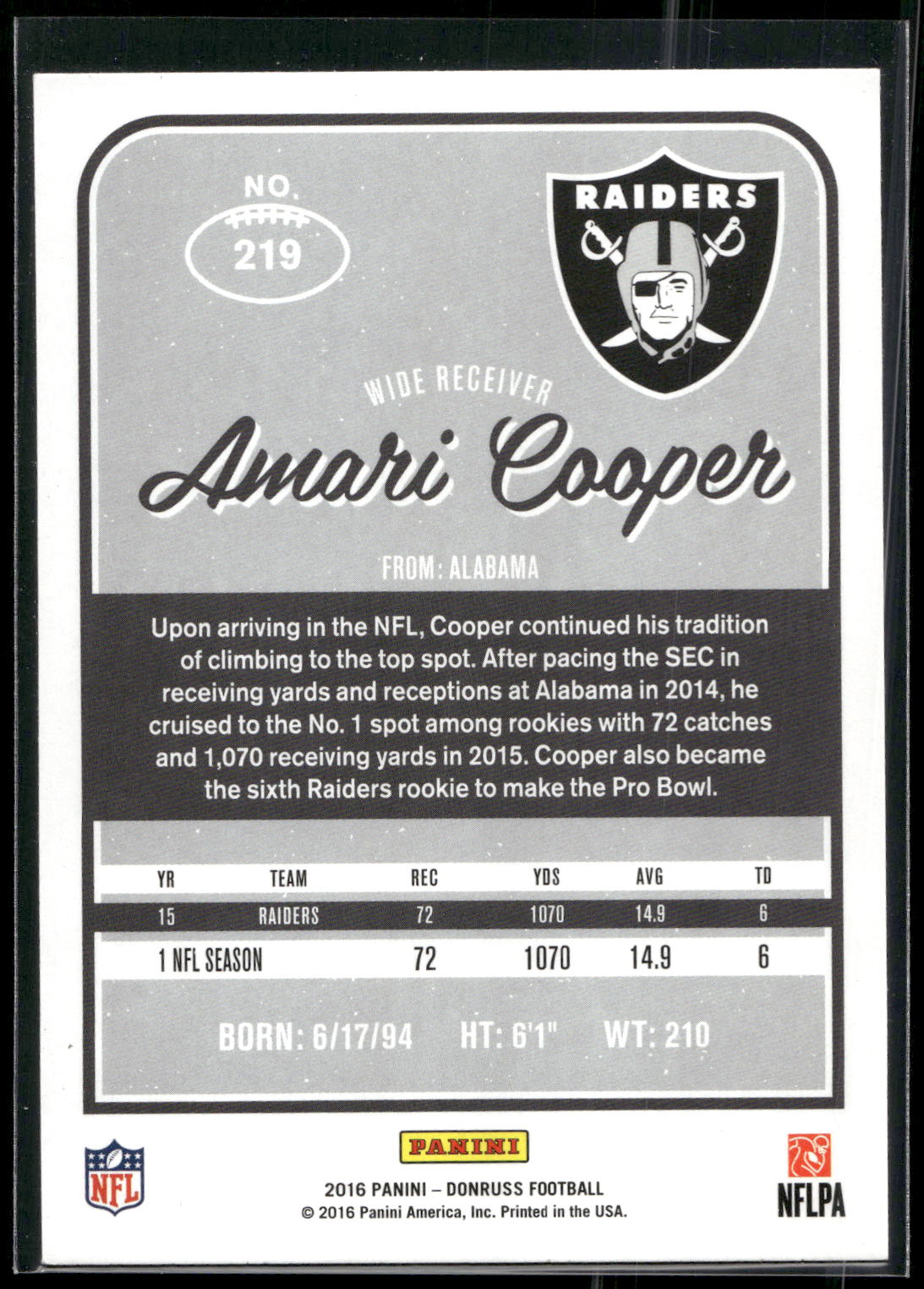 2016 Donruss #219 Amari Cooper