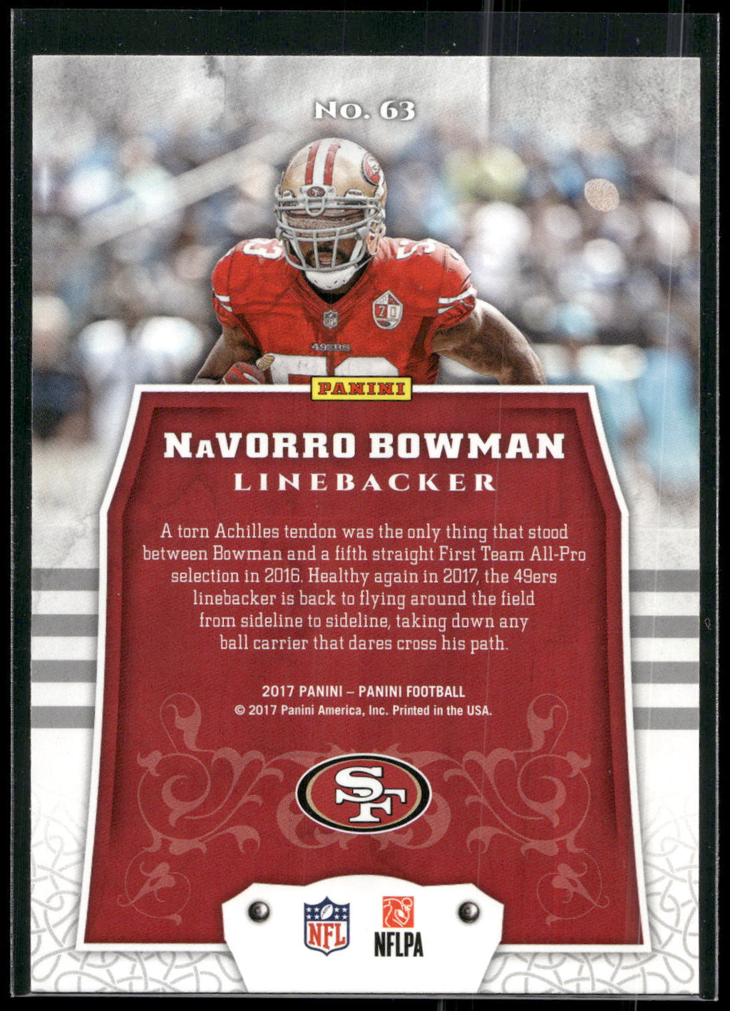 2017 Panini #63 Navorro Bowman