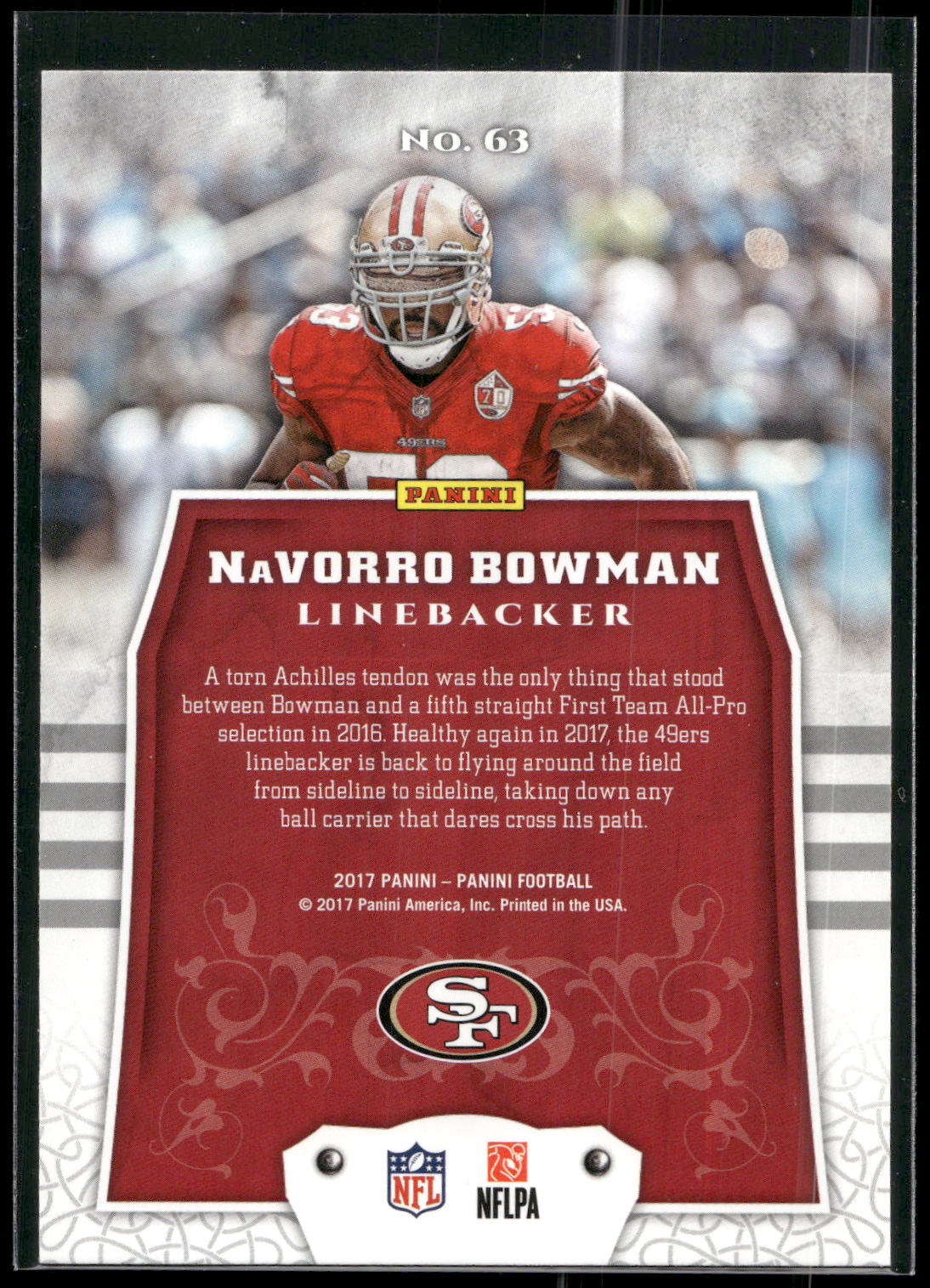 2017 Panini #63 Navorro Bowman