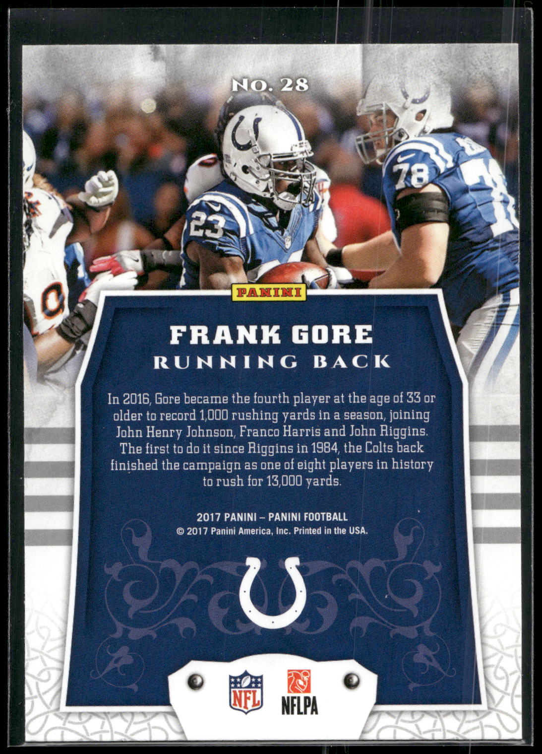2017 Panini #28 Frank Gore