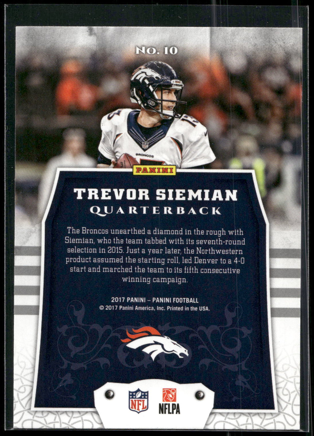 2017 Panini #10 Trevor Siemian