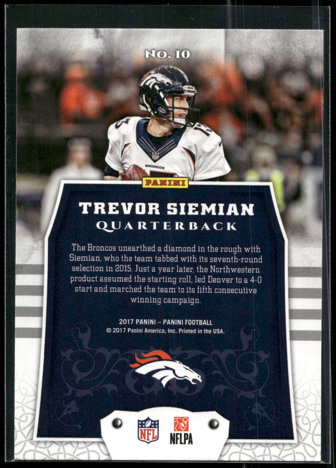2017 Panini #10 Trevor Siemian