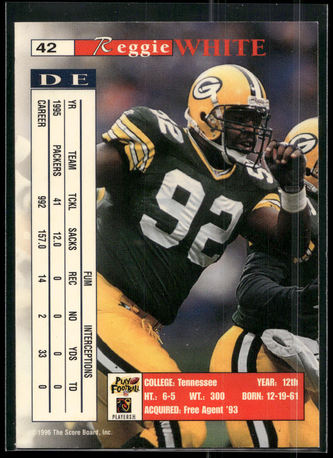 1996 Pro Line II Intense #42 Reggie White