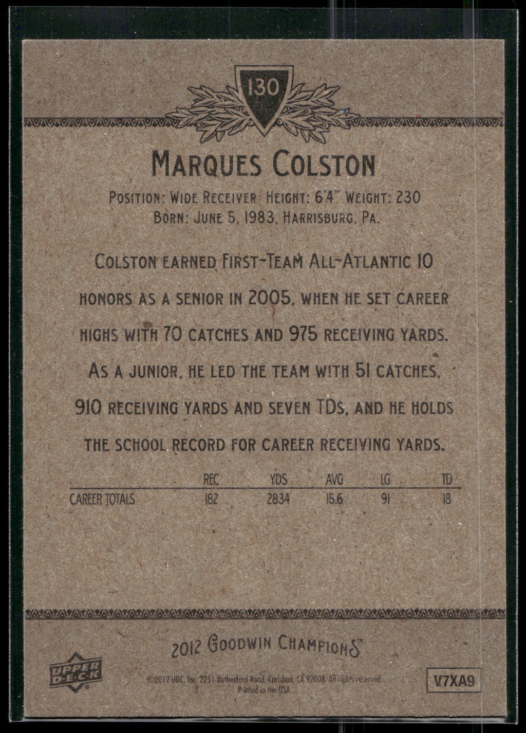 2012 Upper Deck Goodwin Champions #130 Marques Colston