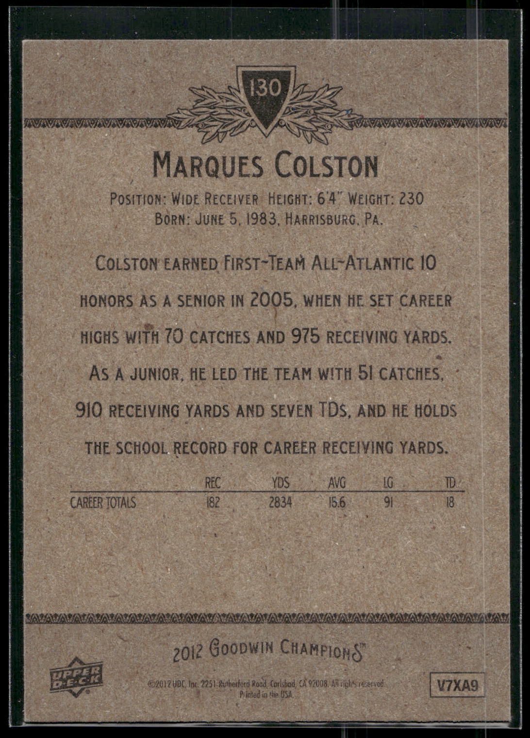 2012 Upper Deck Goodwin Champions #130 Marques Colston
