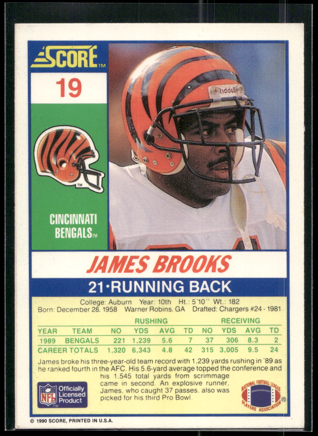 1990 Score #19 James Brooks
