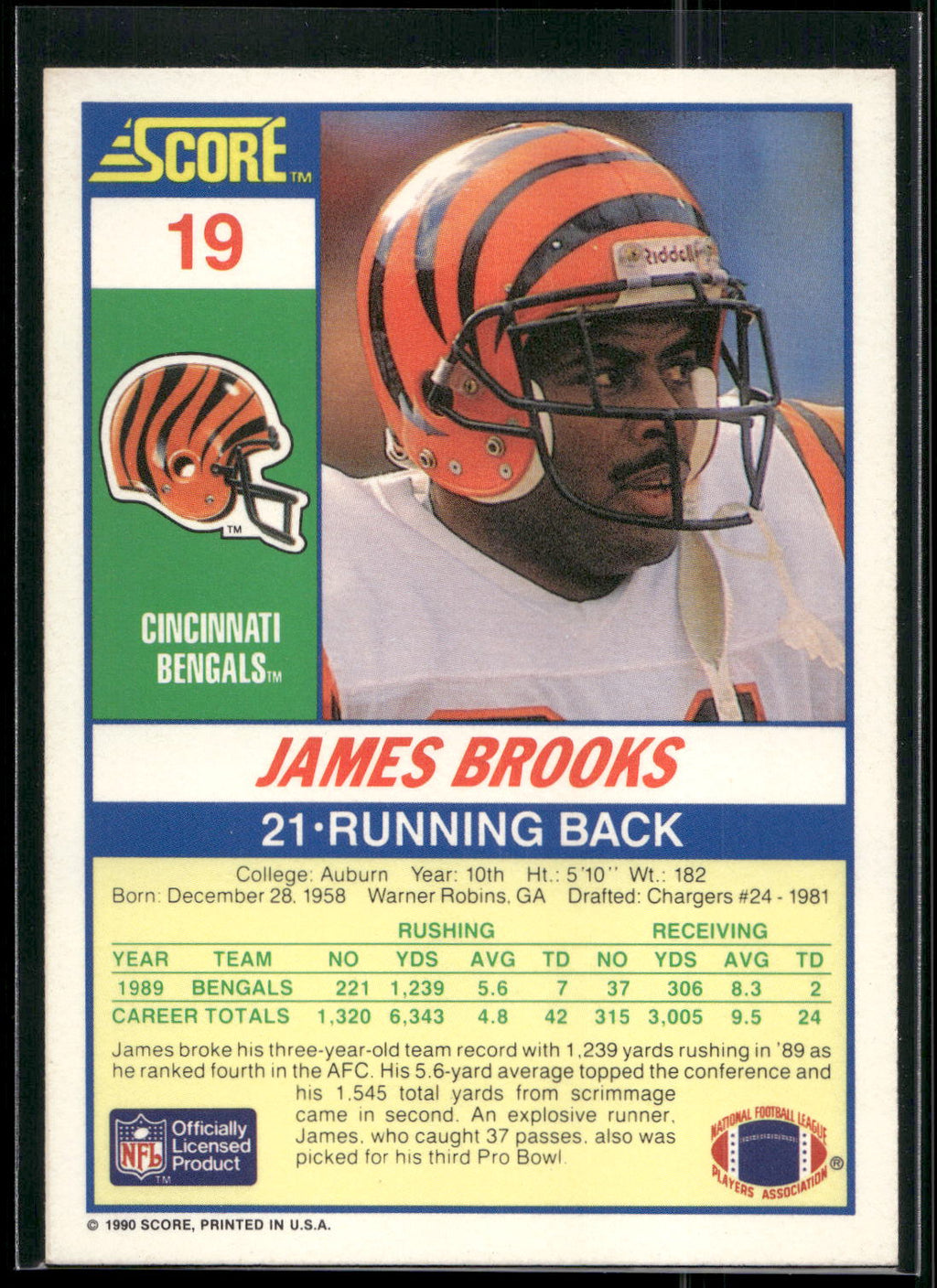 1990 Score #19 James Brooks