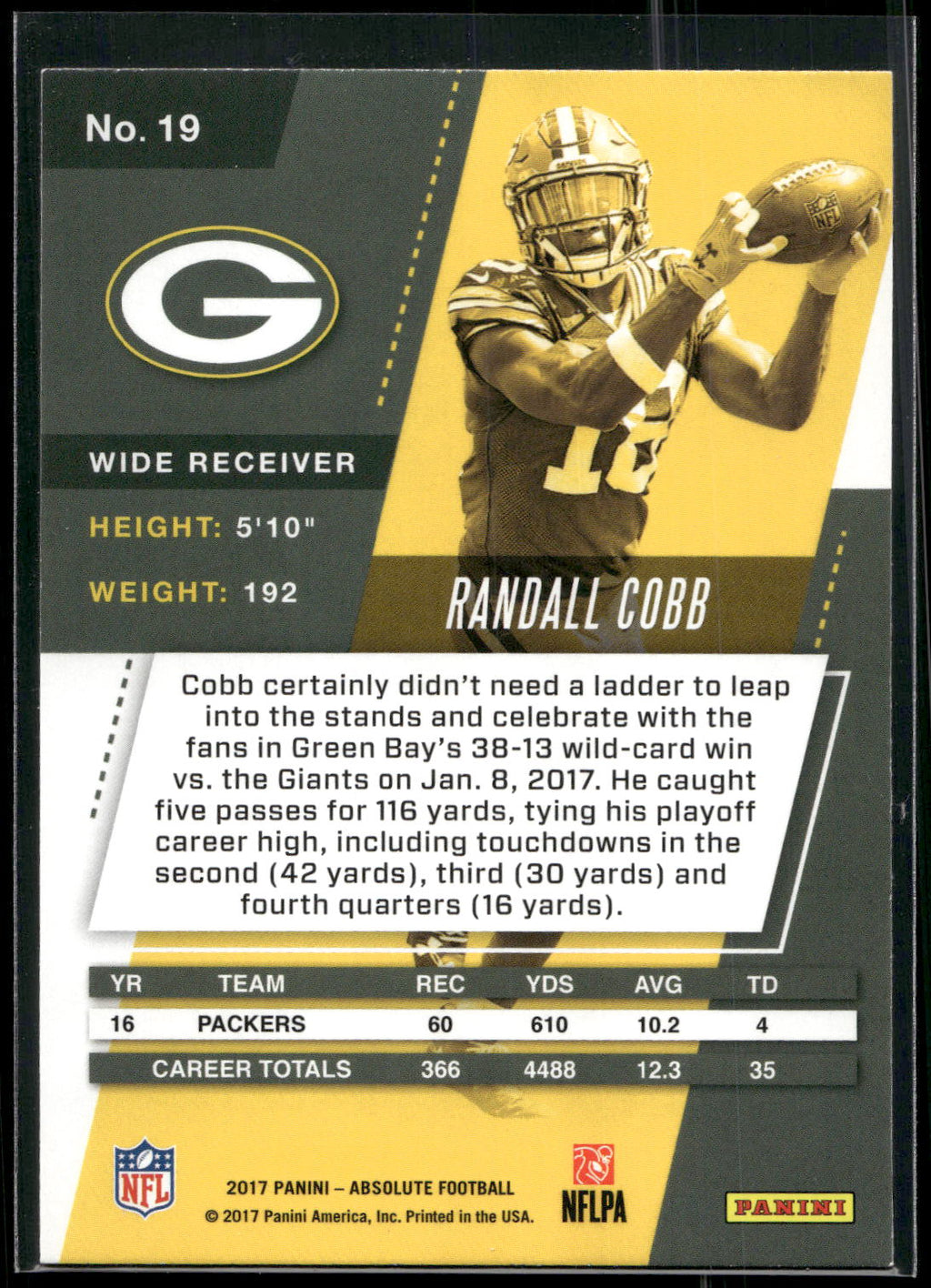 2017 Panini Absolute #19 Randall Cobb