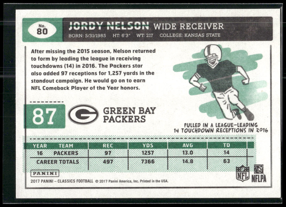 2017 Panini Classics #80 Jordy Nelson
