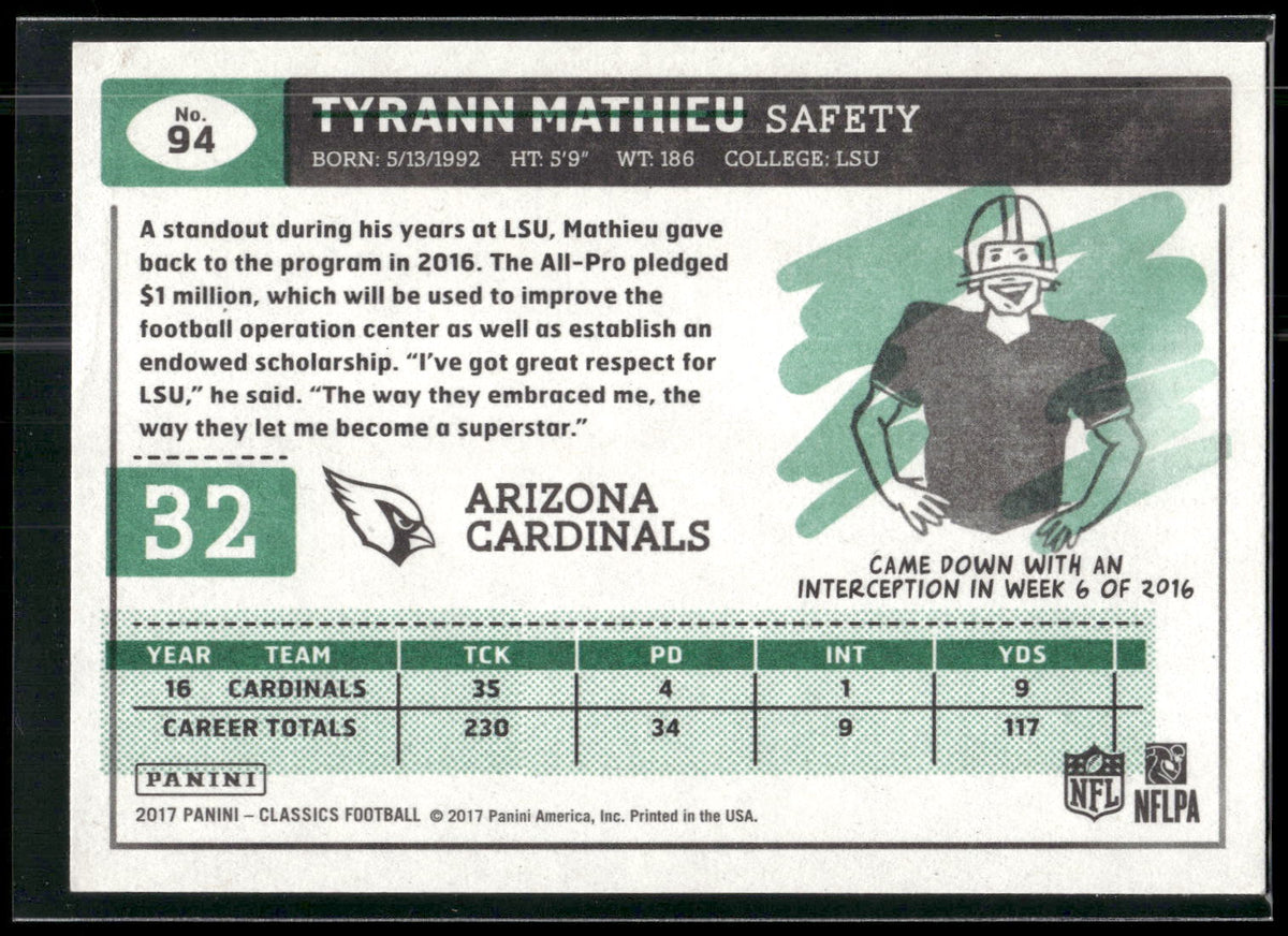 2017 Panini Classics #94 Tyrann Mathieu