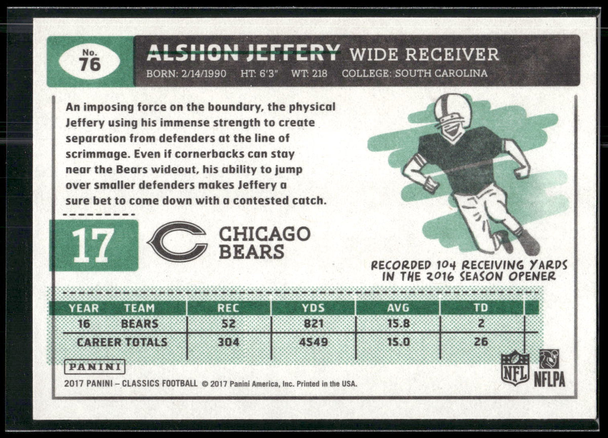 2017 Panini Classics #76 Alshon Jeffery