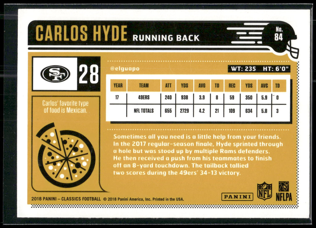 2018 Panini Classics #84 Carlos Hyde