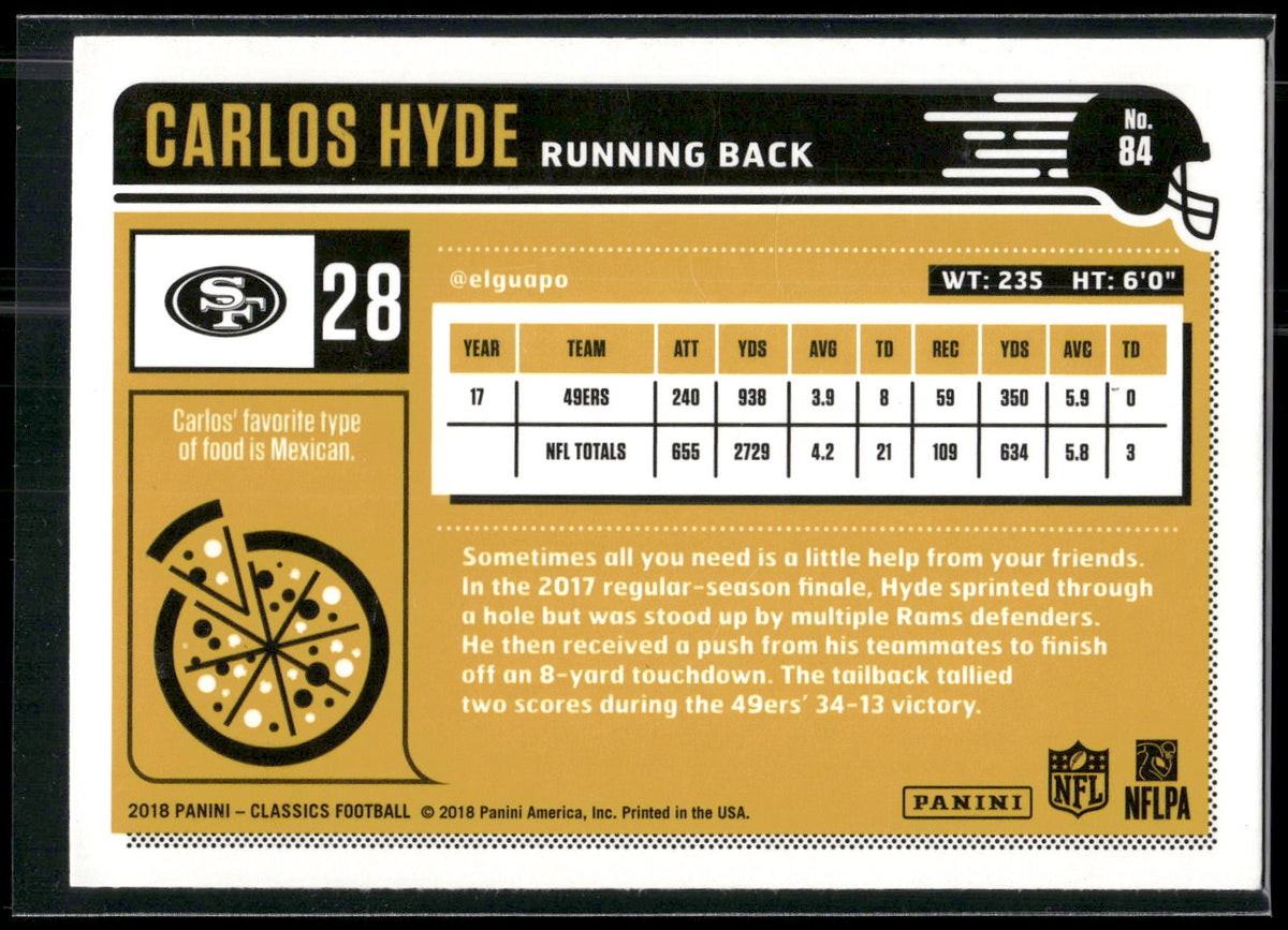 2018 Panini Classics #84 Carlos Hyde