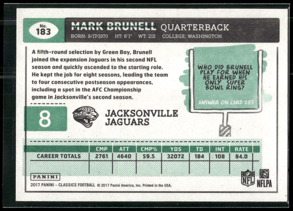 2017 Panini Classics #183 Mark Brunell