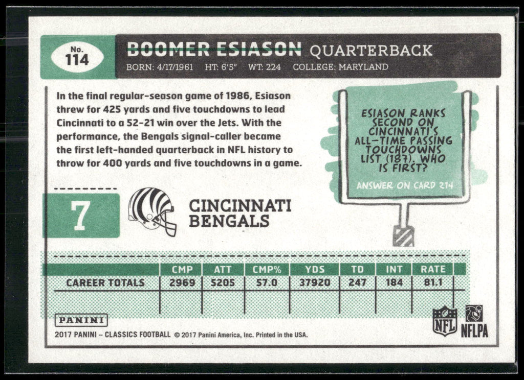 2017 Panini Classics #114 Boomer Esiason