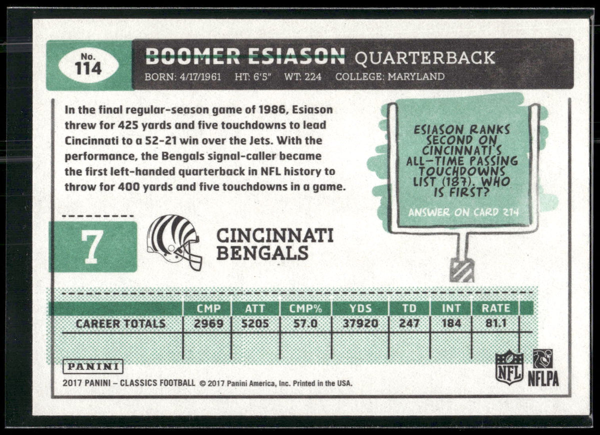 2017 Panini Classics #114 Boomer Esiason