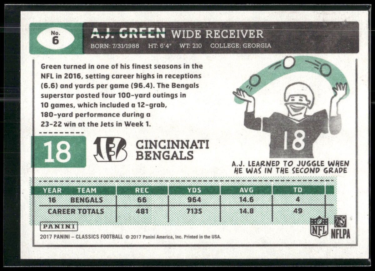 2017 Panini Classics #6 A.J. Green