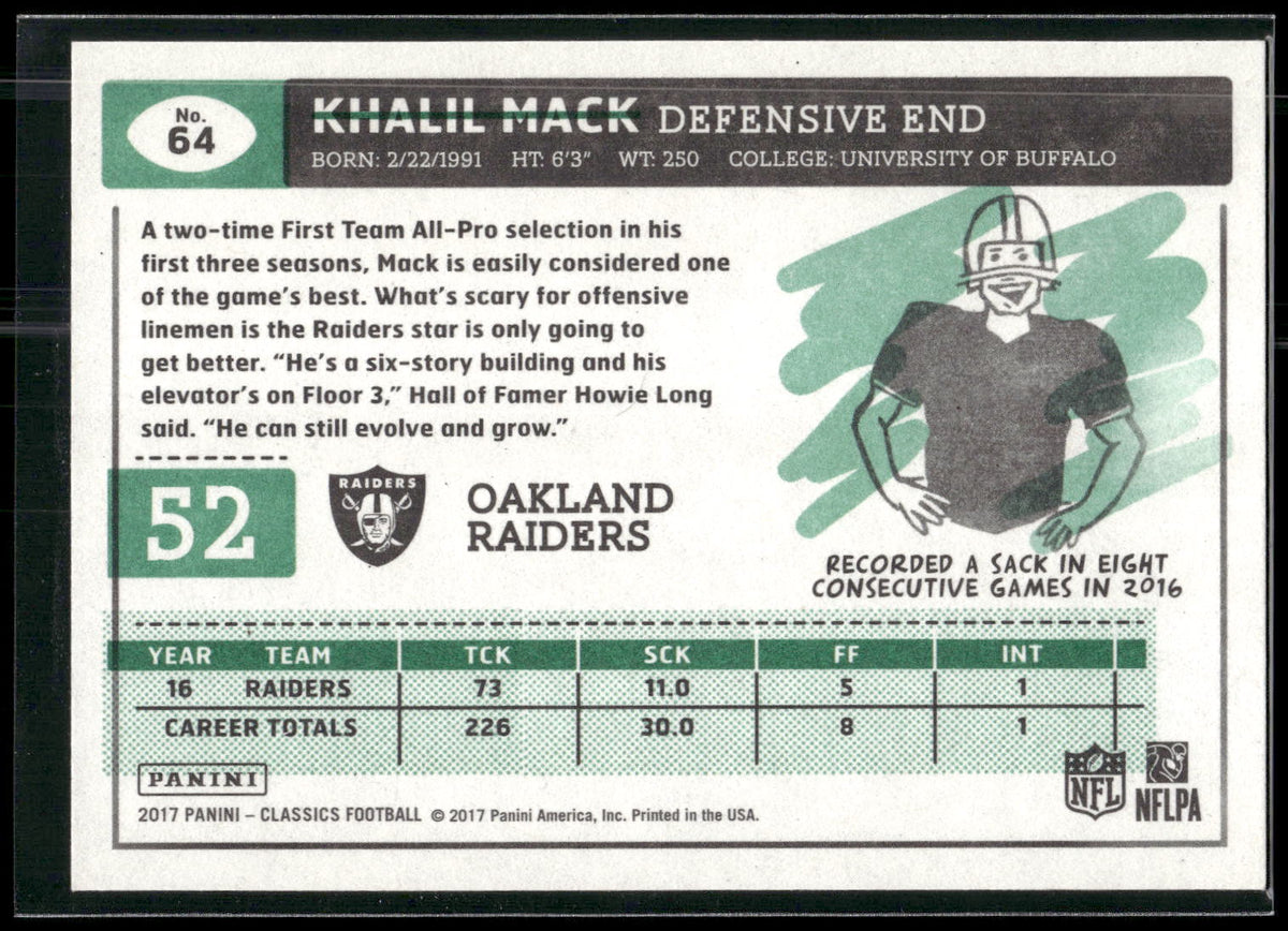 2017 Panini Classics #64 Khalil Mack