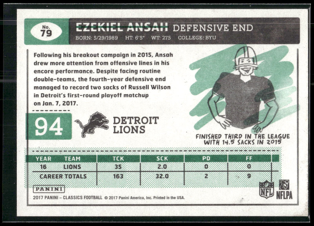 2017 Panini Classics #79 Ezekiel Ansah