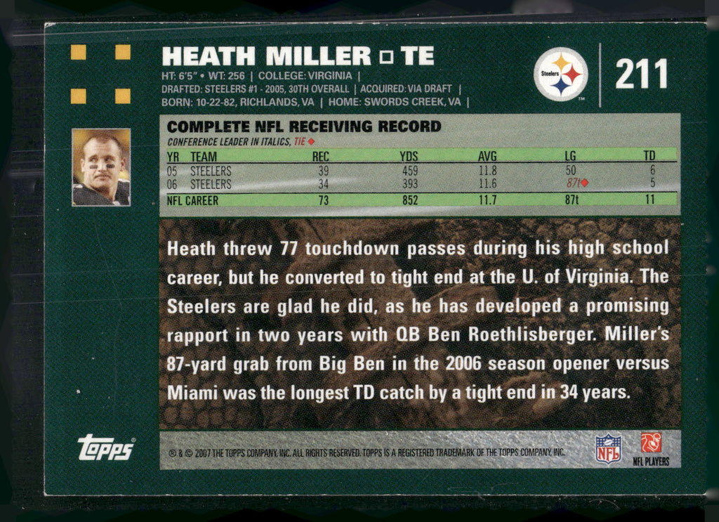 2007 Topps #211 Heath Miller