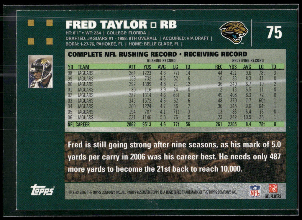 2007 Topps #75 Fred Taylor