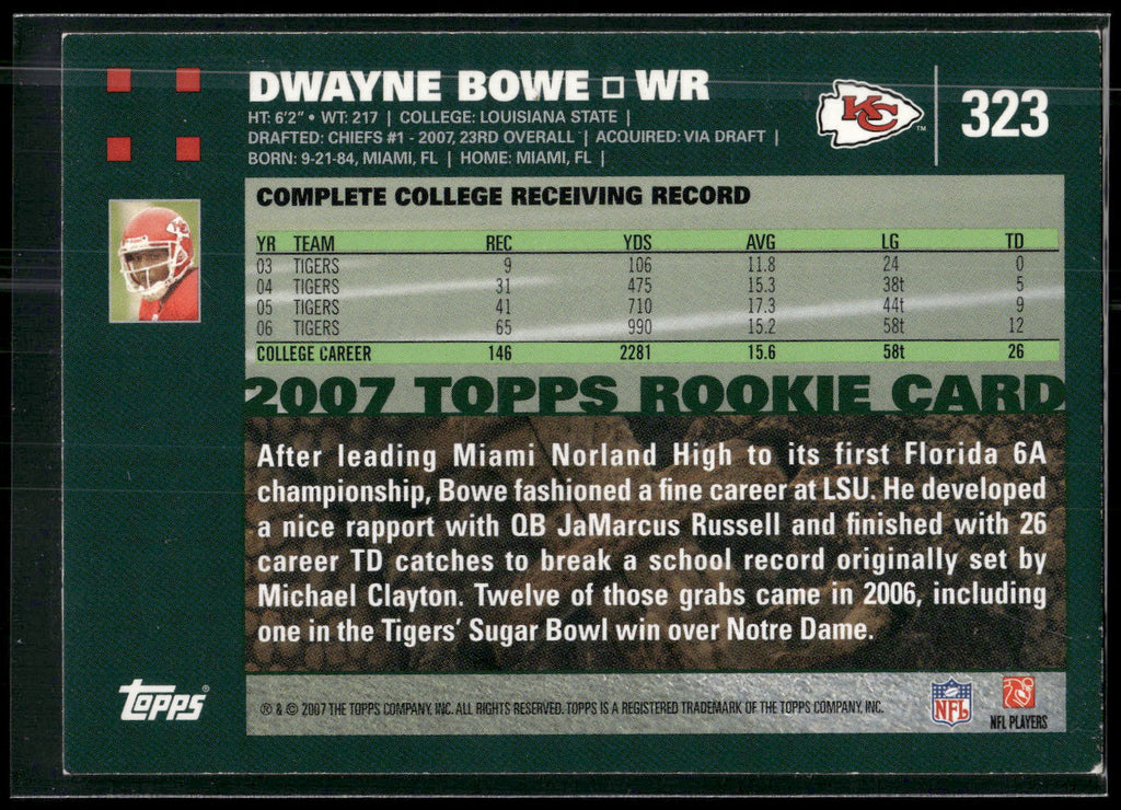 2007 Topps #323 Dwayne Bowe
