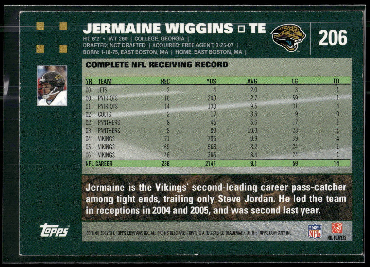 2007 Topps #206 Jermaine Wiggins