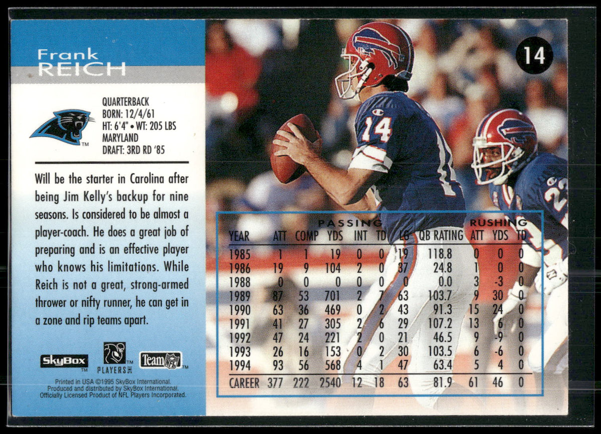 1995 SkyBox Impact #14 Frank Reich