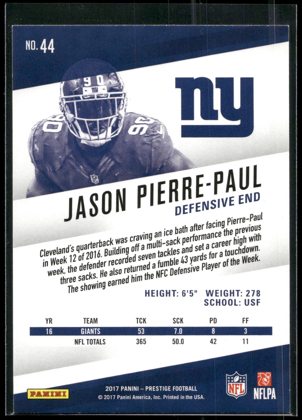 2017 Panini Prestige #44 Jason Pierre-Paul