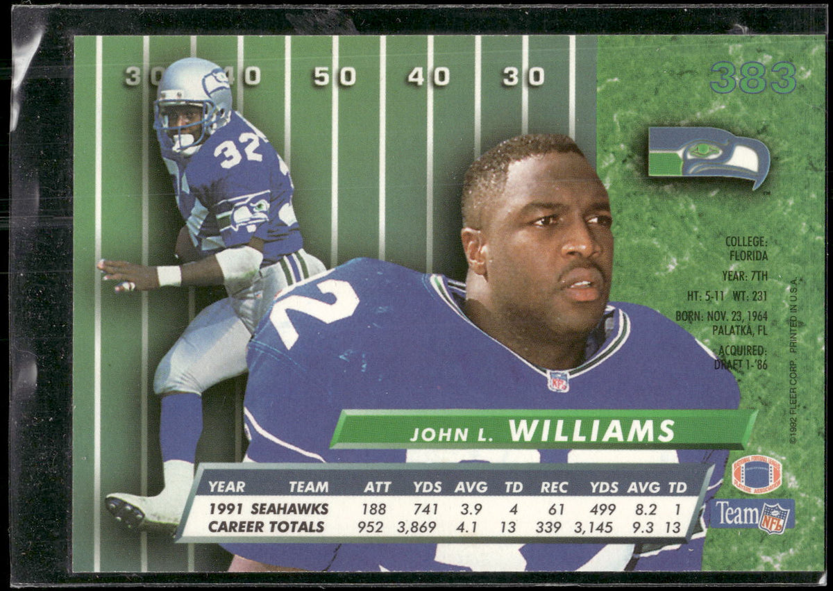 1992 Ultra #383 John L. Williams