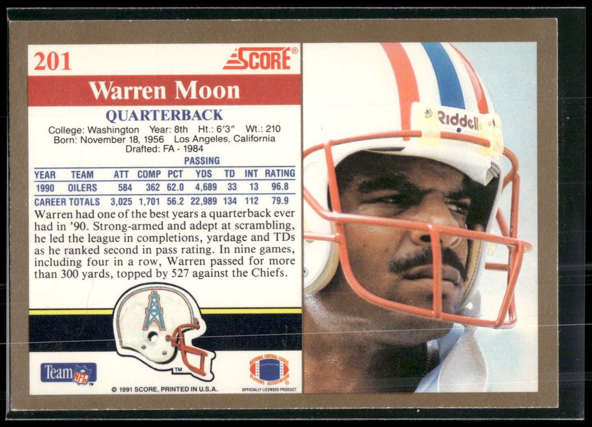 1991 Score #201 Warren Moon