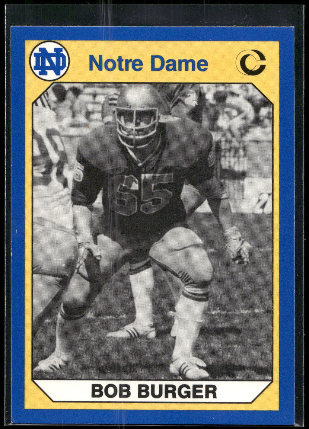 1990 Collegiate Collection Notre Dame #90 Bob Burger