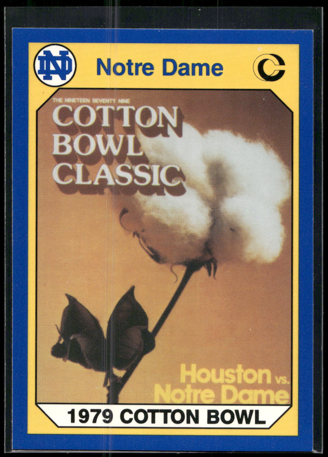 1990 Collegiate Collection Notre Dame #18 1979 Cotton Bowl