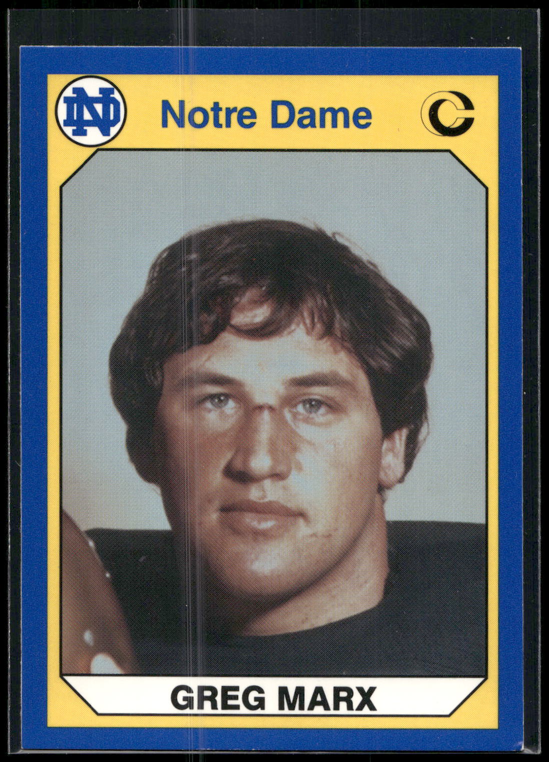 1990 Collegiate Collection Notre Dame #15 Greg Marx