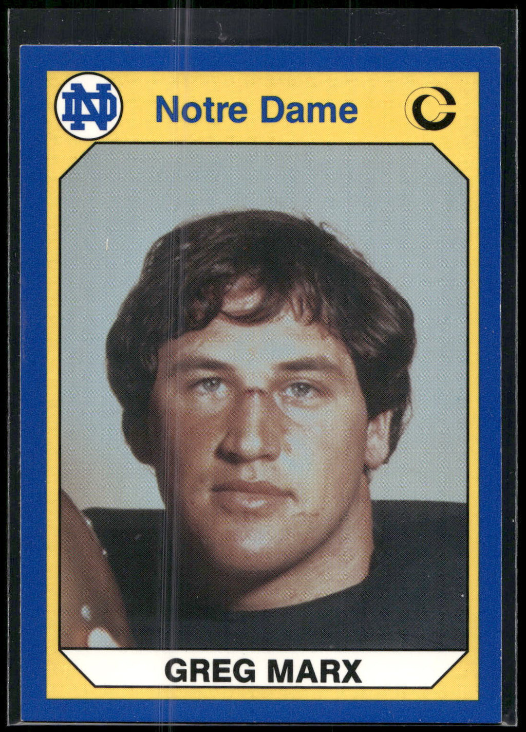 1990 Collegiate Collection Notre Dame #15 Greg Marx