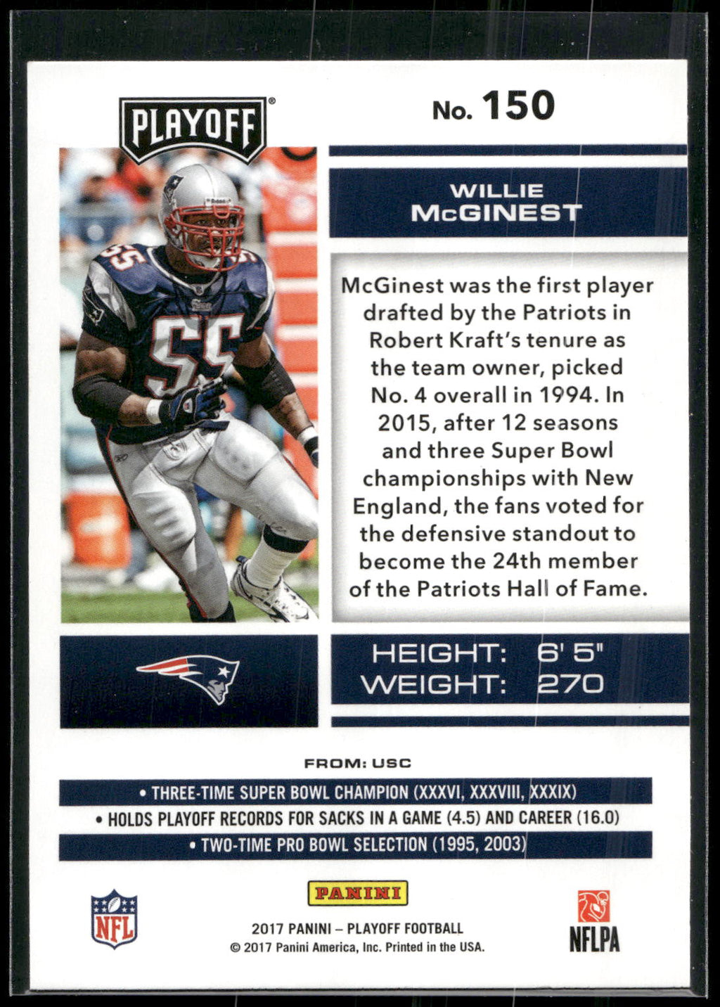 2017 Panini Playoff #150 Willie McGinest