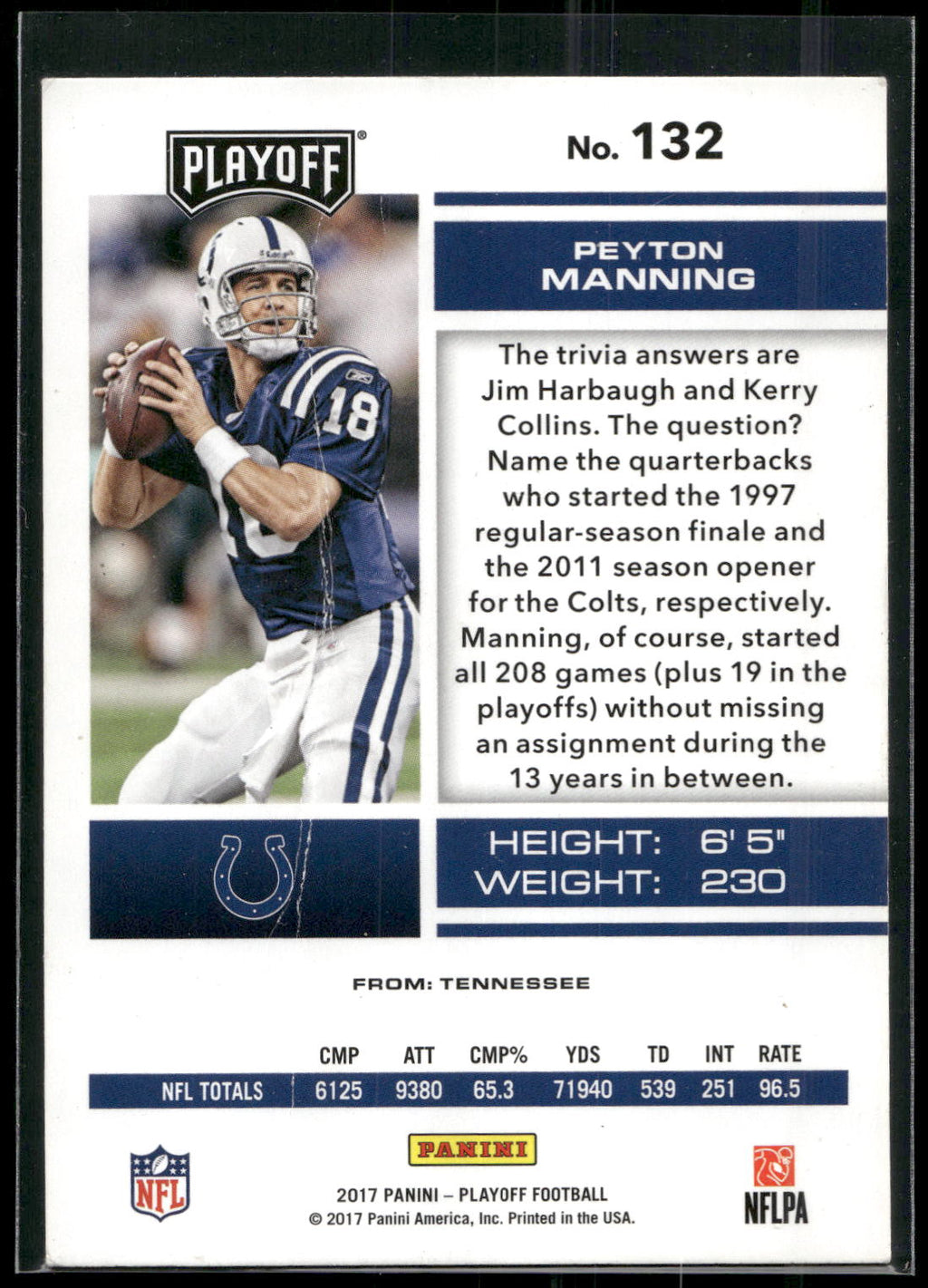 2017 Panini Playoff #132 Peyton Manning