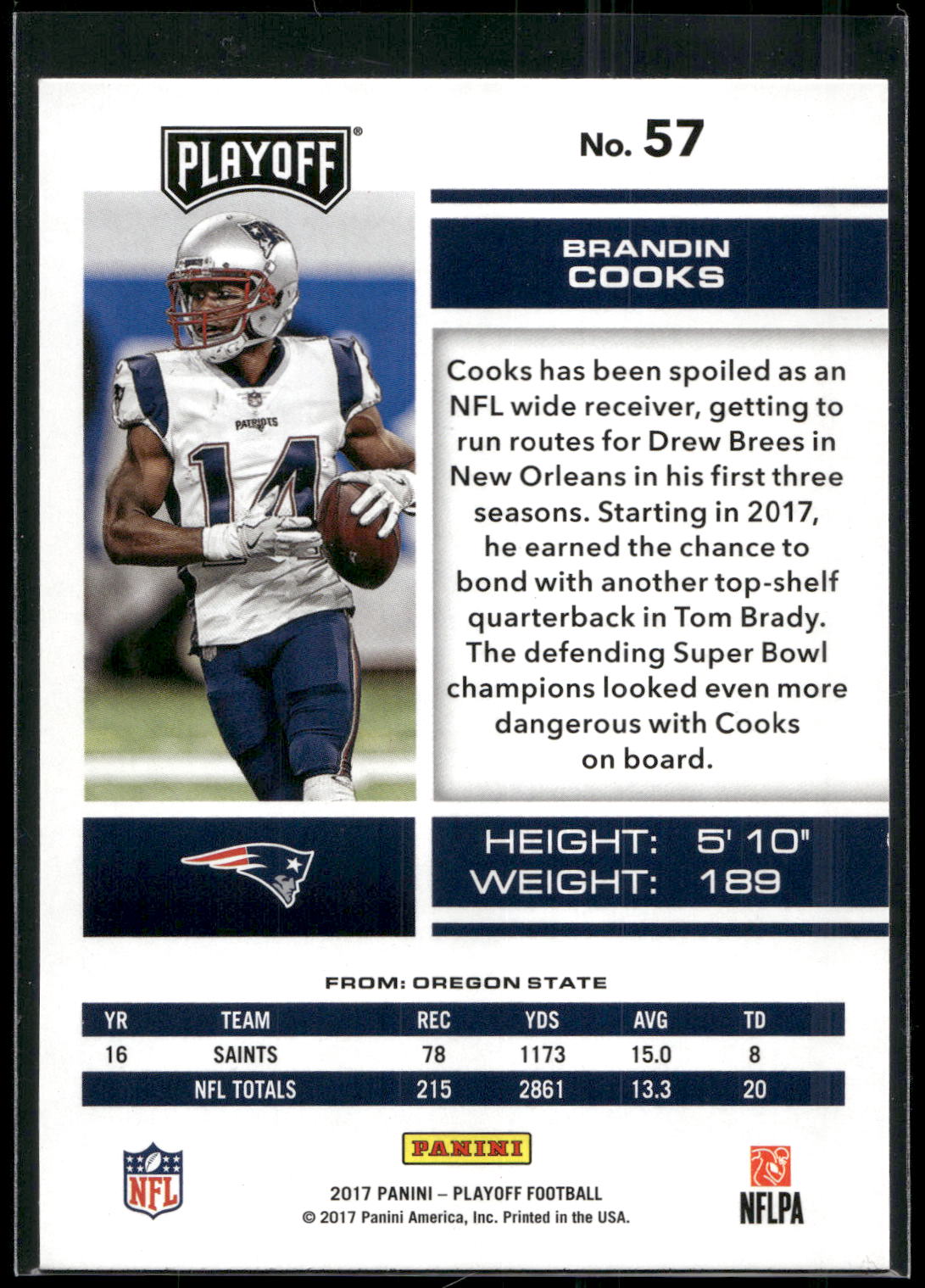 2017 Panini Playoff #57 Brandin Cooks